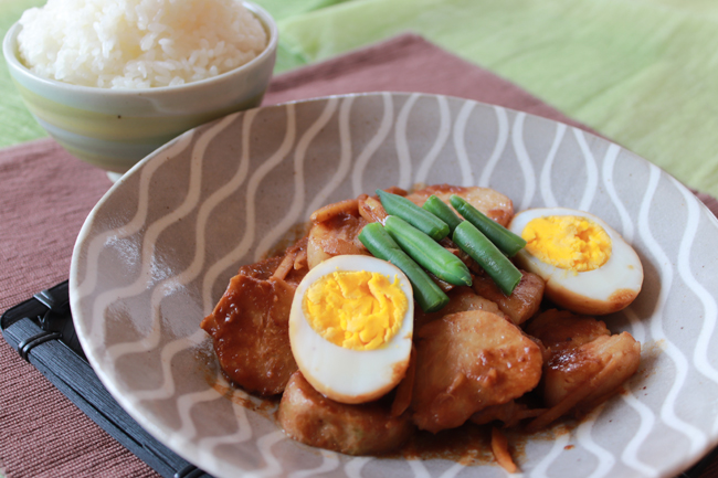 サトイモと豚バラのみそ煮